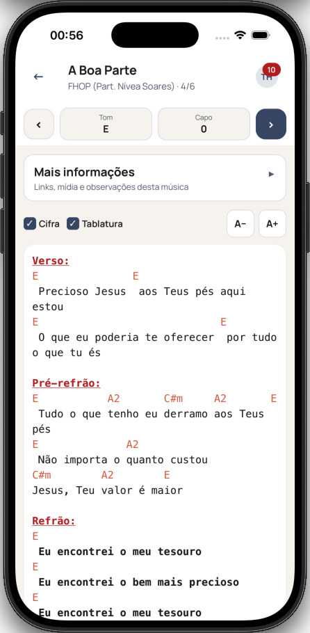 Louvor ao vivo no App